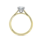 New Aire Solitaire Semi-Mount Ring in 18K Yellow Gold and Platinum for Round Center