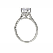 New Aire Silk Diamond Semi-Mount Ring in 18K White Gold and Platinum for Round Center