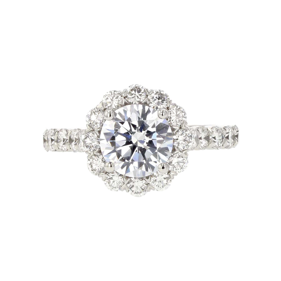 FlushFit Diamond Halo Engagement Ring Setting