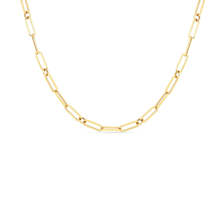 18K Fine Paperclip Link 34-Inch Chain