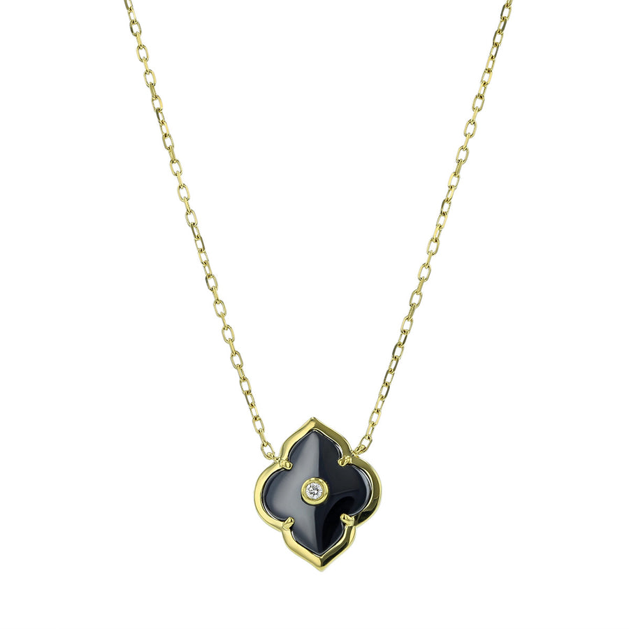 Gold and Diamond Single Motif Les Fleurs Pendant