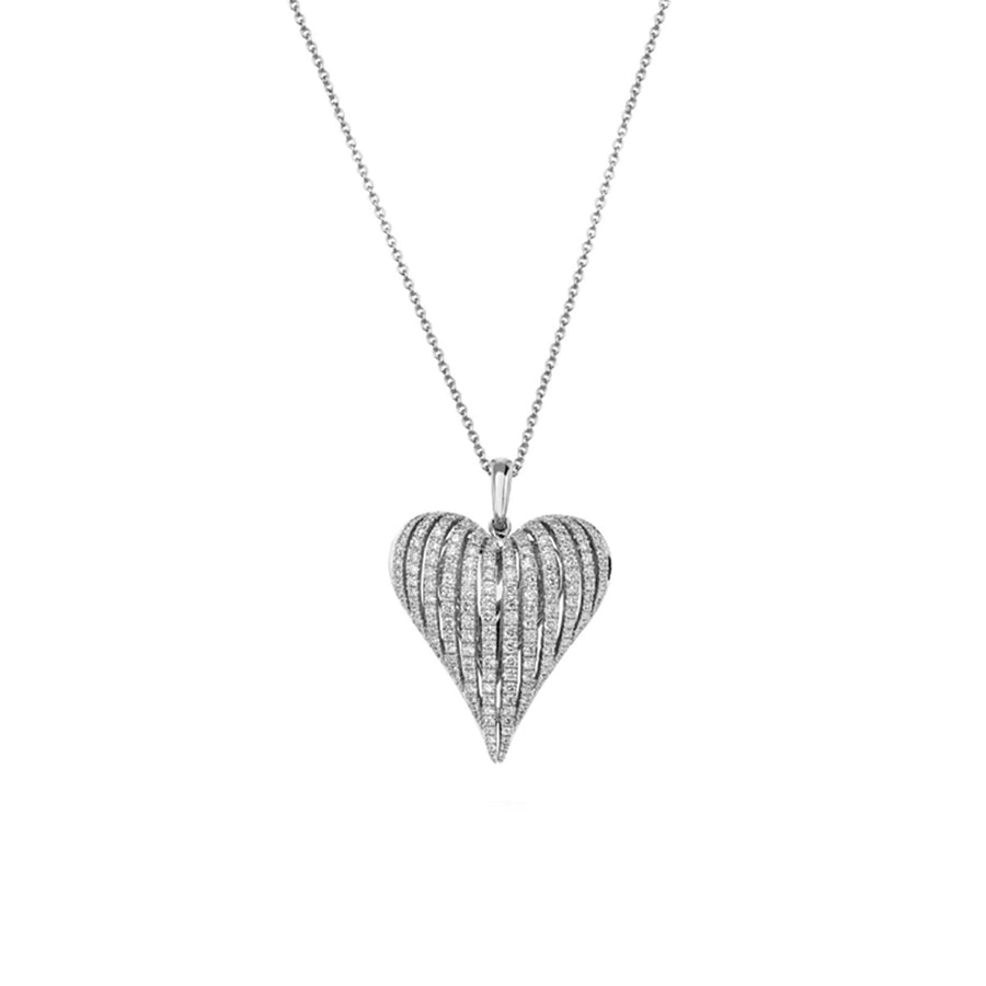 Classic Diamond Angel Heart Pendant Necklace