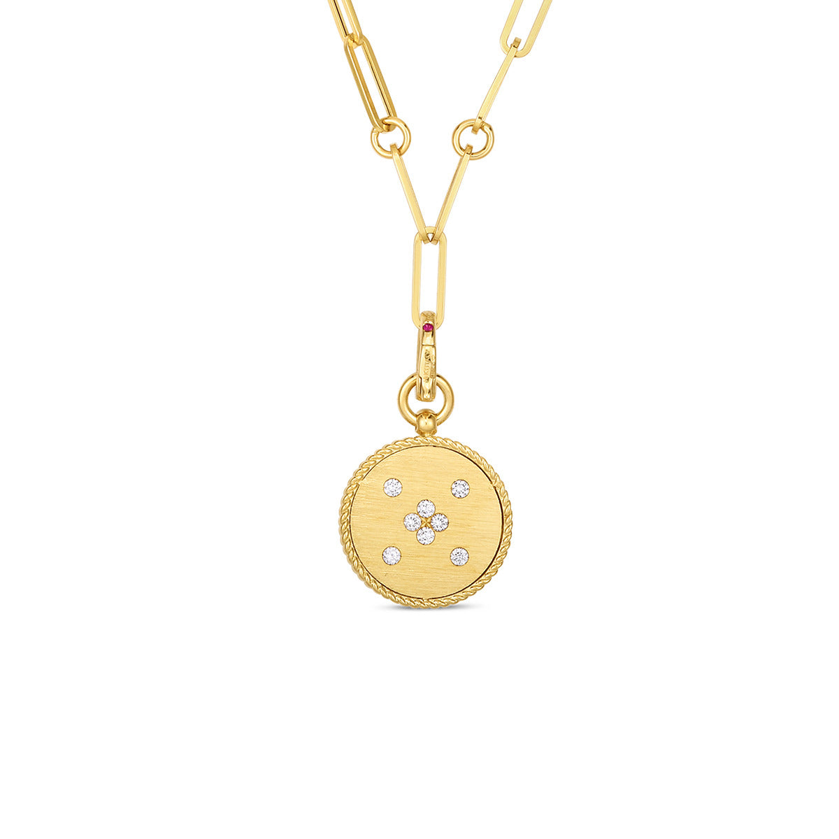 Venetian Princess Satin Small Medallion in 18K Yellow Gold, 19in