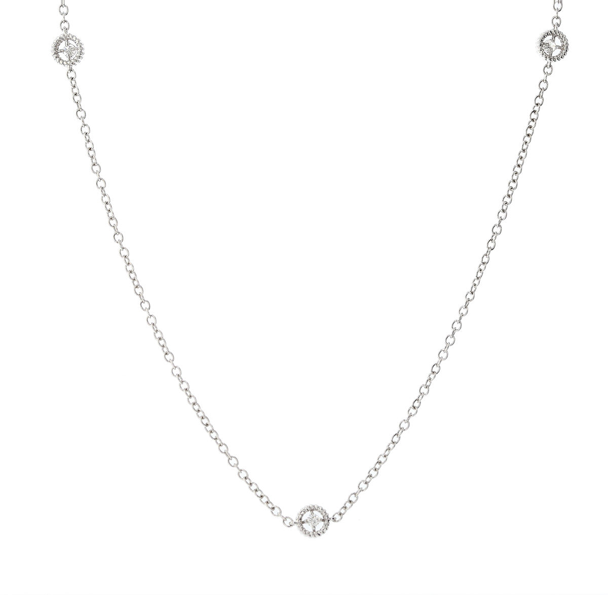 Diamonds by the Inch 7 Station Diamond Necklace in 18K White Gold