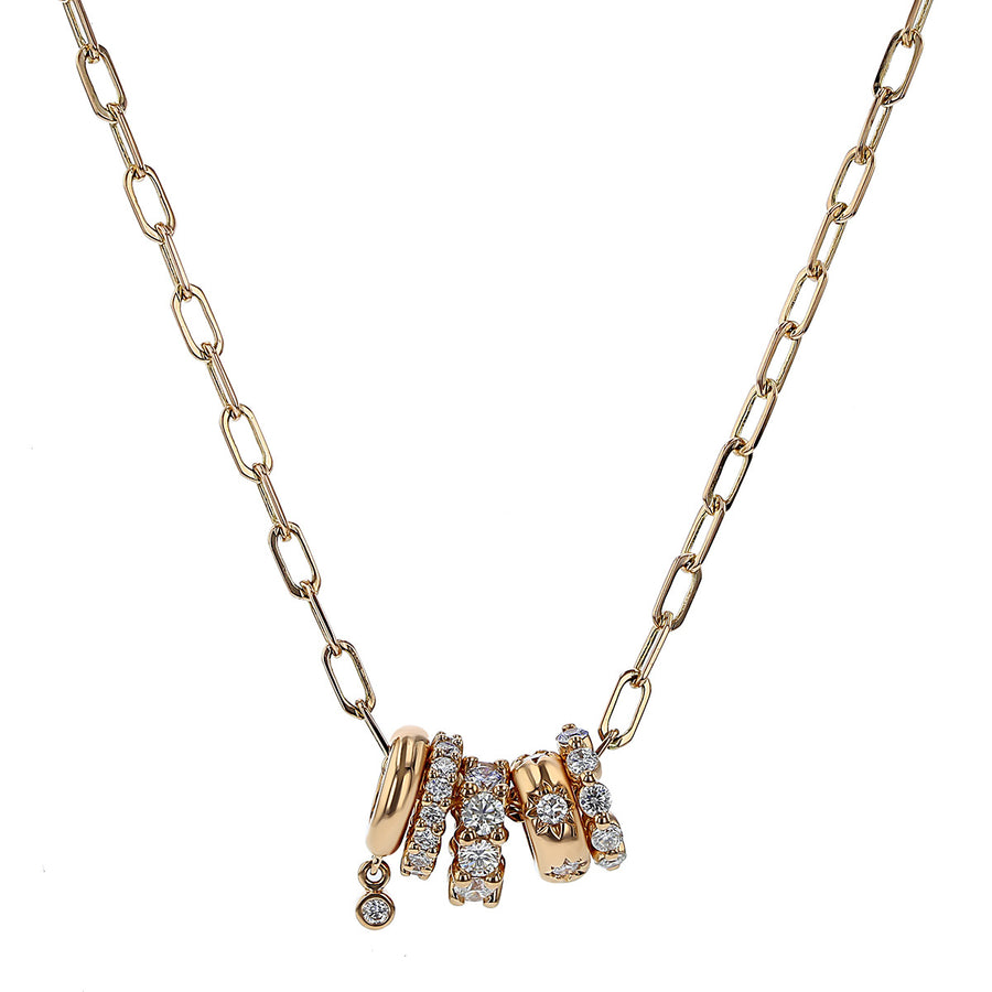 5 Ring Diamond Slide Necklace