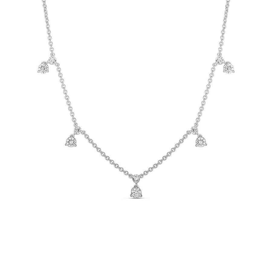18K Gold 5 Station Diamond Necklace