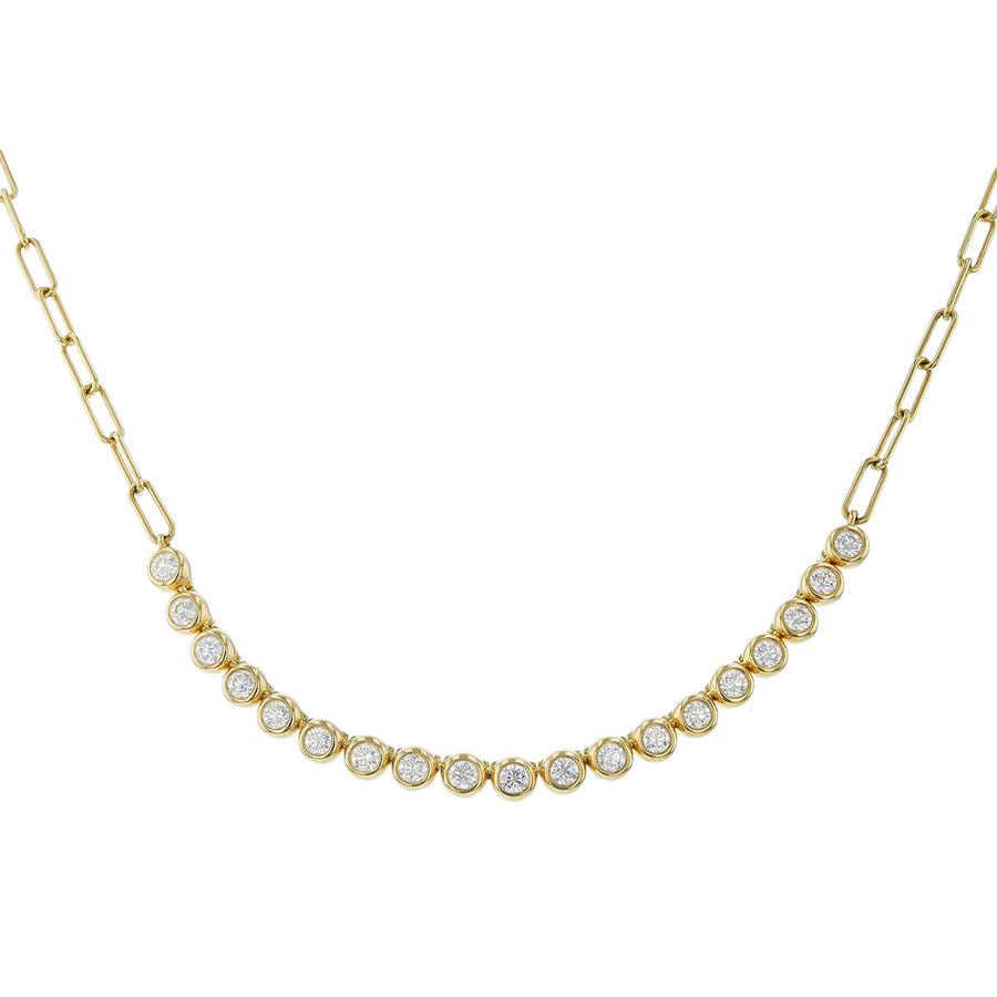 Moonlight 18k Yellow Gold Diamond Bezel Necklace