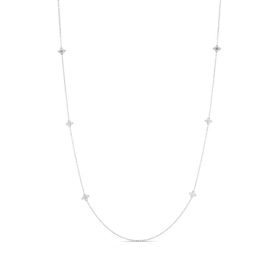18K White Gold and Diamond 10-Station Necklace