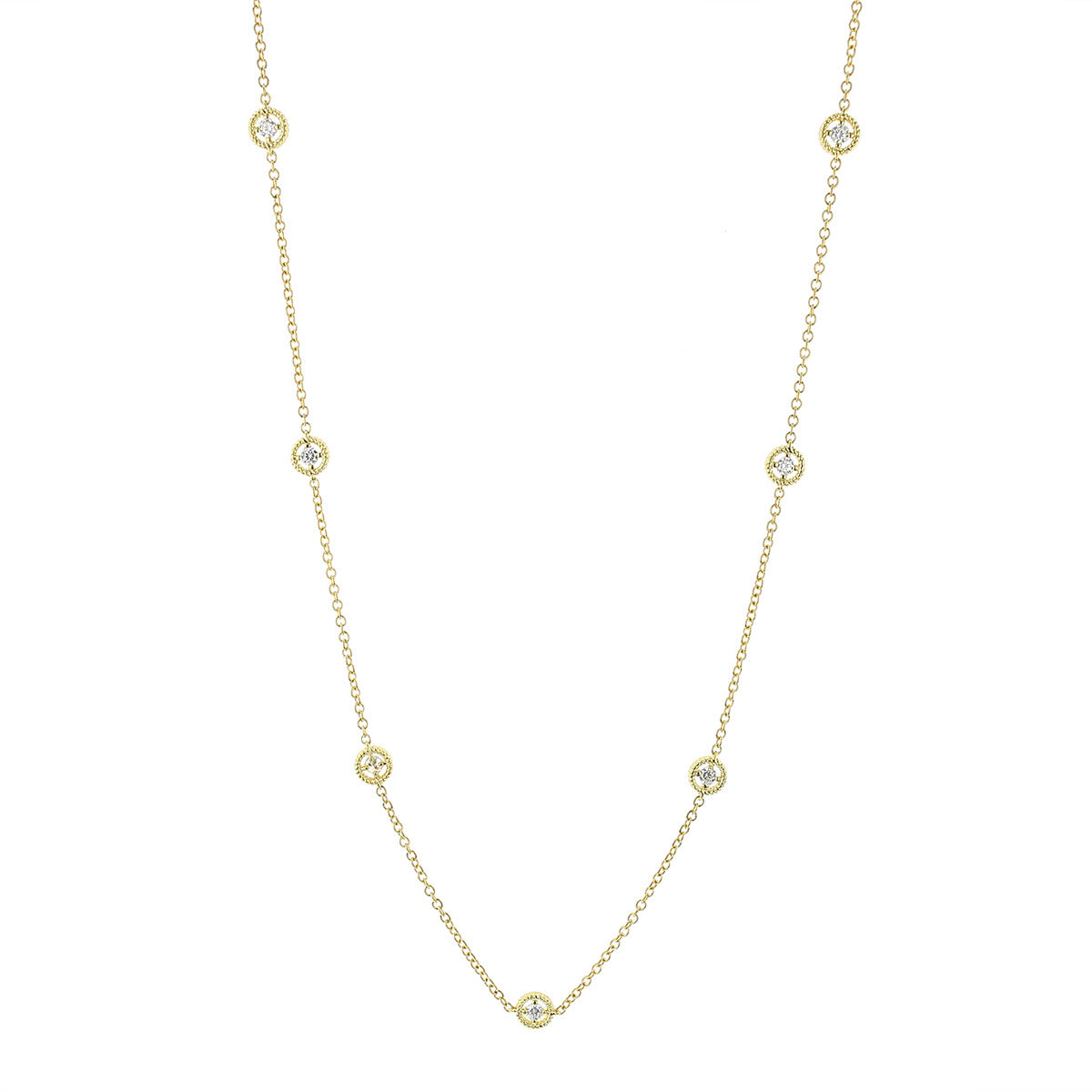 Diamonds by the Inch 7 Station Necklace in 18K Yellow Gold, 18in