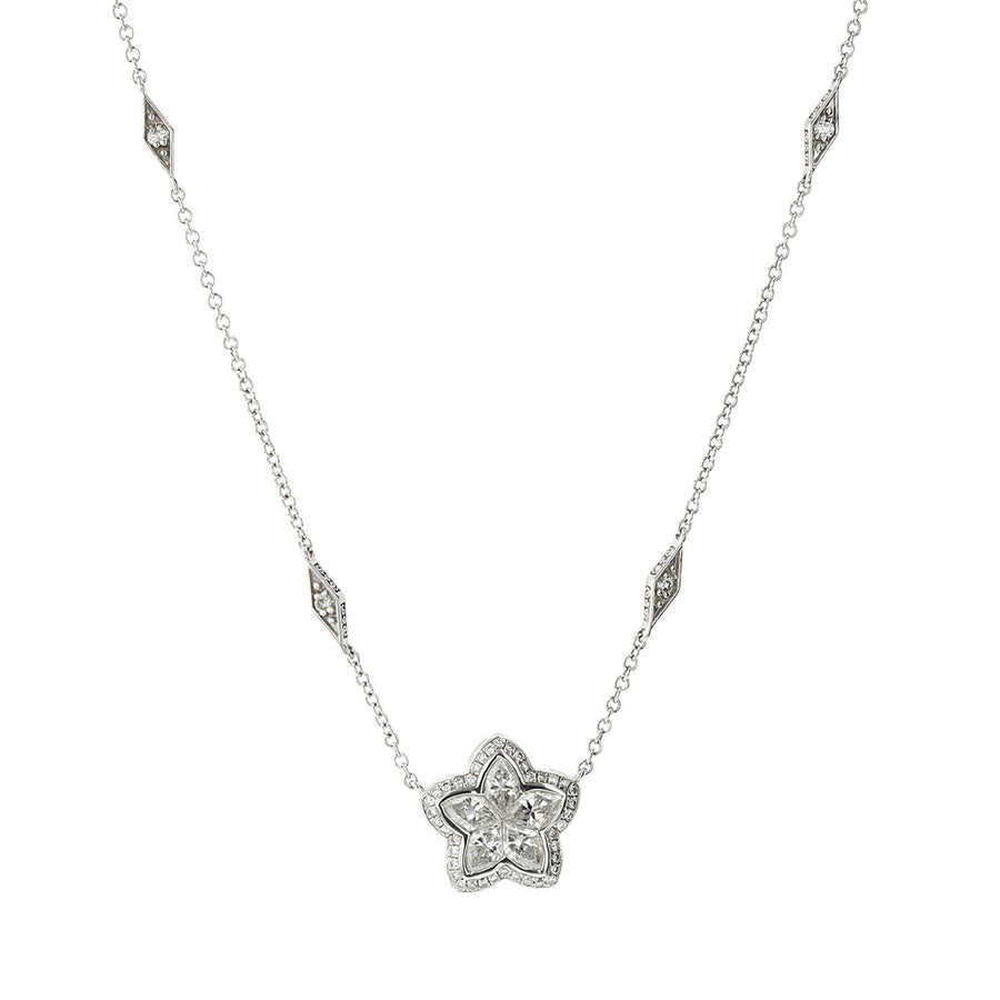 Marquise Diamond Star Pendant Necklace