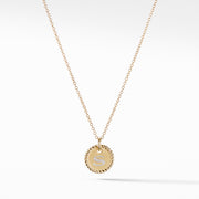 Initial Charm Necklace with Diamonds in Gold on Chain