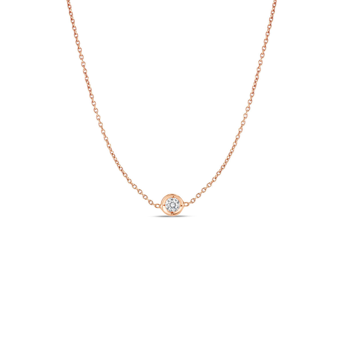 Diamonds by the Inch 1 Station Diamond Necklace in 18K Rose Gold, 18in