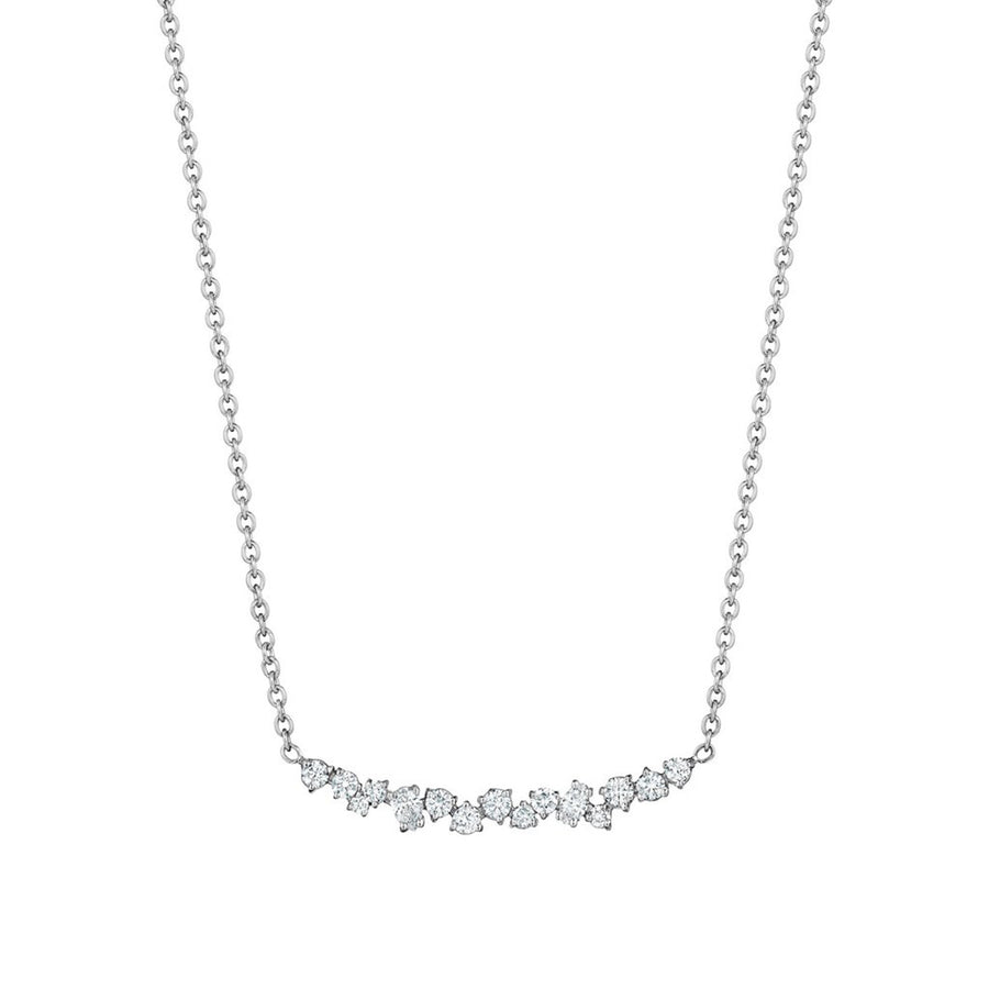 Curved Diamond Cluster Necklace