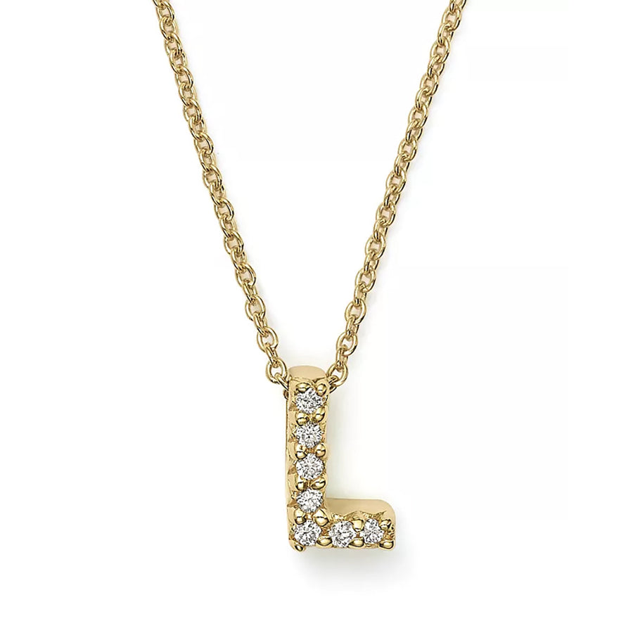 Love Letter Diamond Initial L Necklace in Yellow Gold