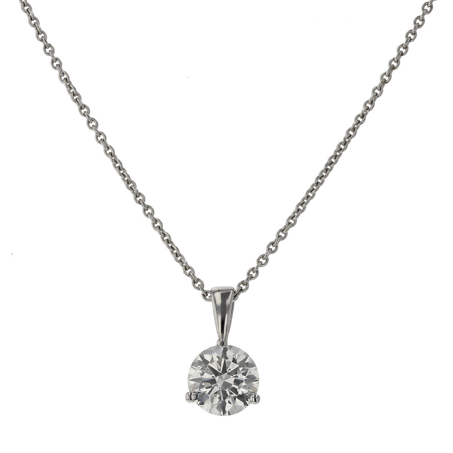 Fire and Ice Diamond Solitaire Pendant
