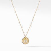 Initial Charm Necklace with Diamonds in Gold on Chain