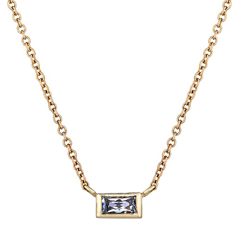 Silhouette Single Stone Baguette Diamond Necklace
