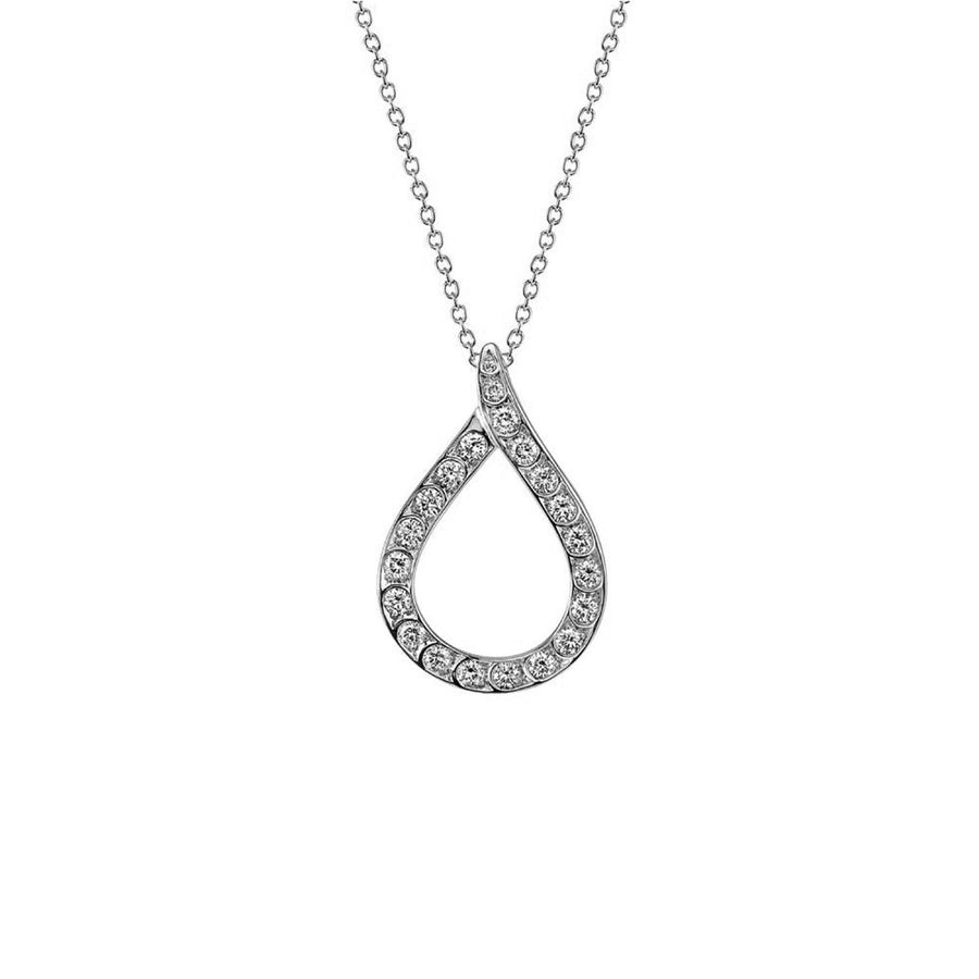 Artisan Pave Diamond Teardrop Pendant Necklace
