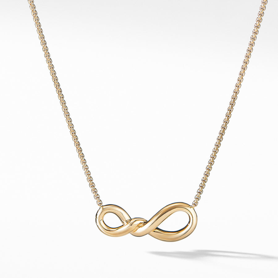 Continuance Small Pendant Necklace with Diamonds in 18K Gold