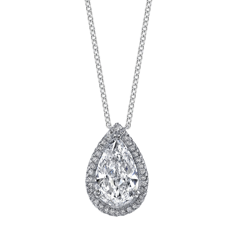 Arabesque Pear Shape Brilliant Diamond Pendant