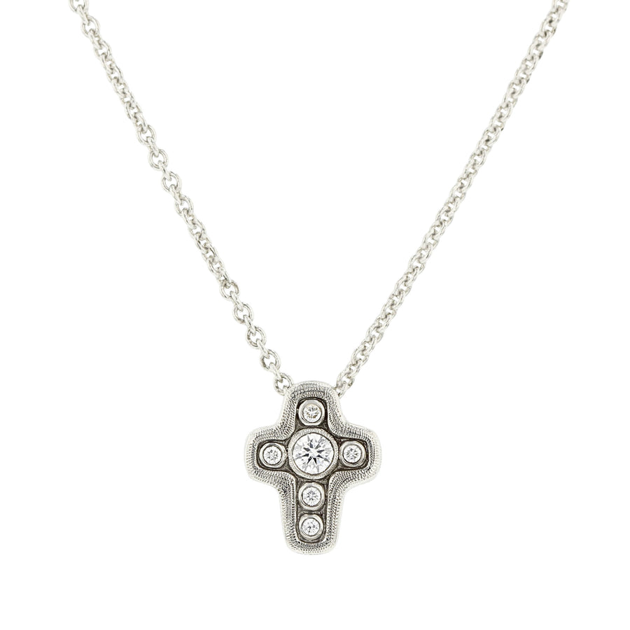 Platinum Diamond Cross Pendant Necklace