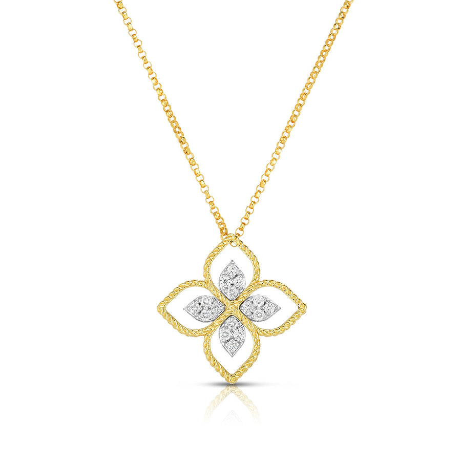 18K Principessa Large Flower Pendant with Diamond