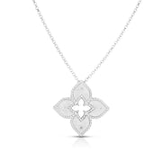 Petite Venetian Princess Satin Flower Diamond Pendant