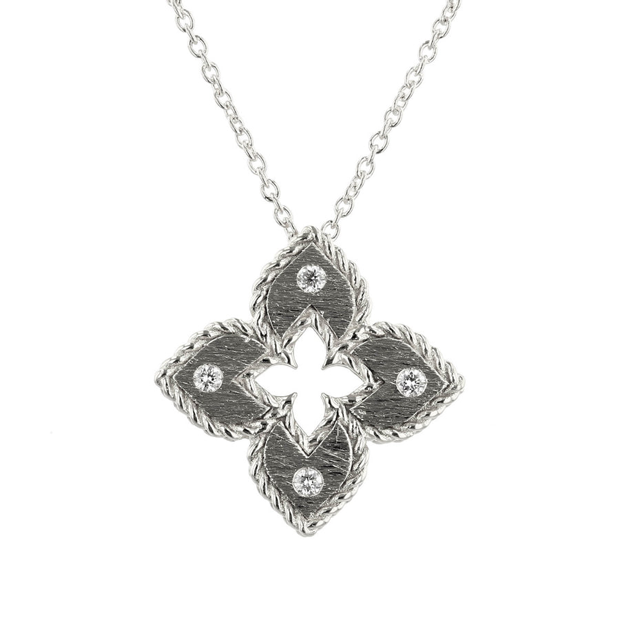 18K White Gold and Diamond Pendant Necklace
