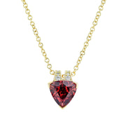 Trillion Fuchsia Tourmaline and Diamond Pendant