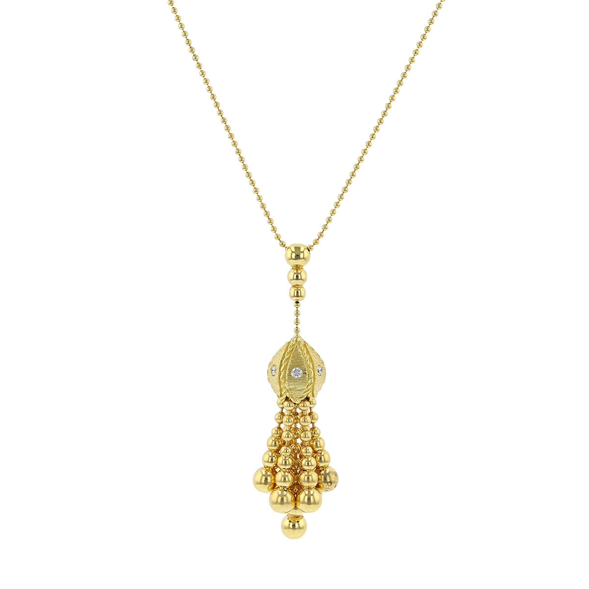 Yellow tassel sale necklace