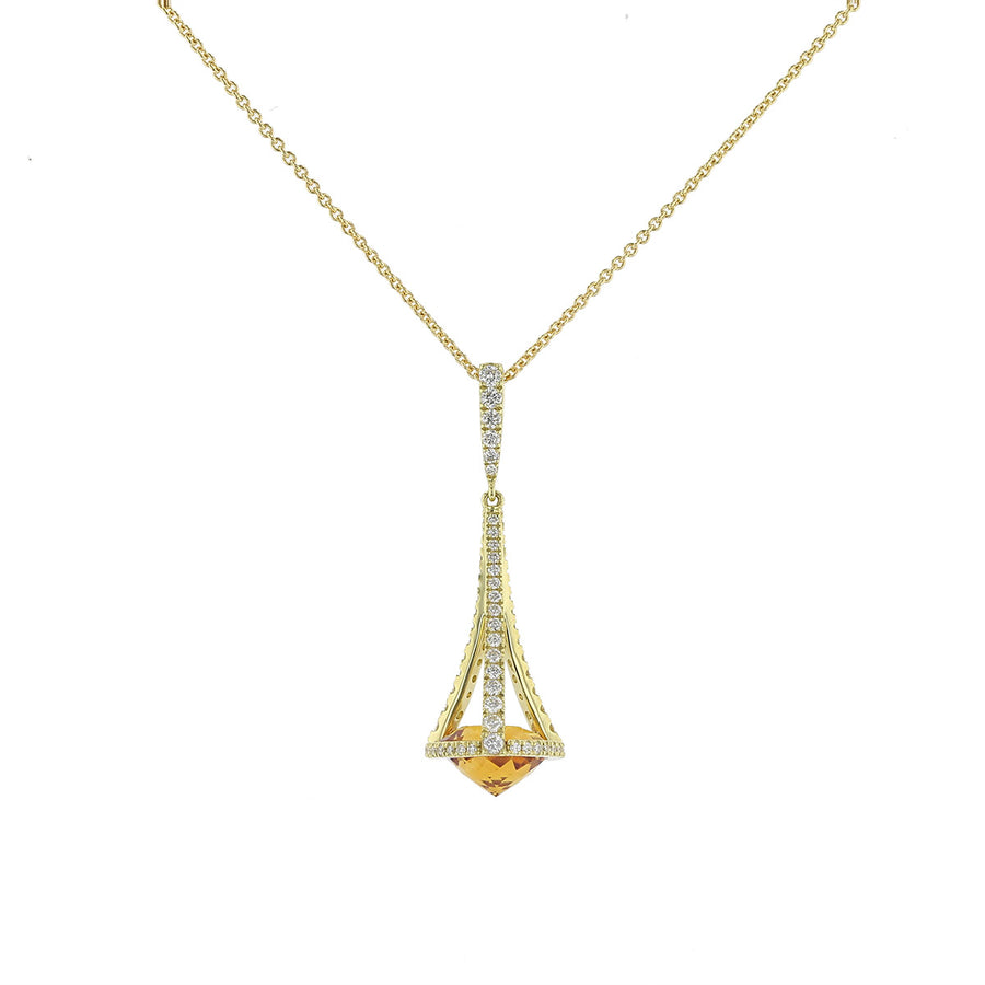 Pastel Diamond Chandelier Citrine Pendant