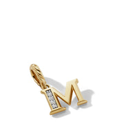 Pave M Initial Pendant in 18K Yellow Gold with Diamonds