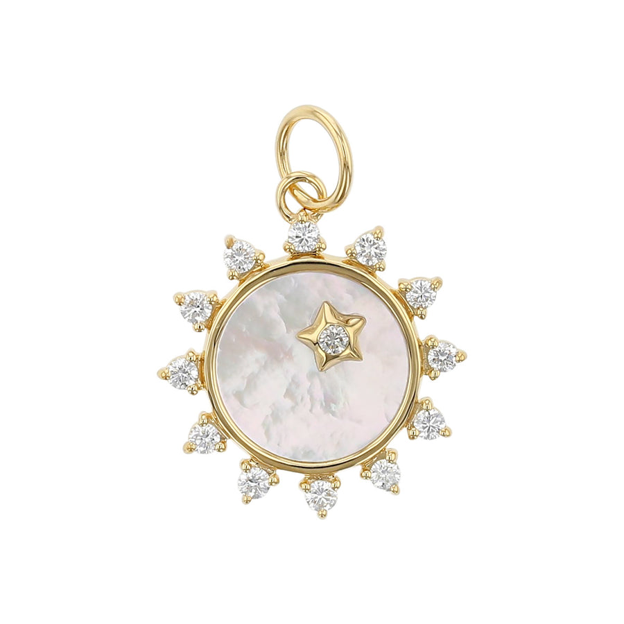 Mini Mother of Pearl Diamond Happiness Sun Charm