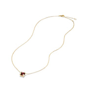 Chatelaine Pendant Necklace with Garnet and Diamonds in 18K Gold