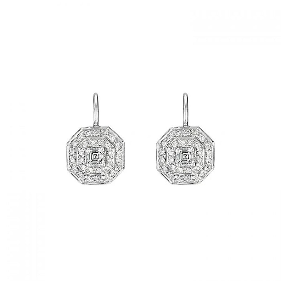Asscher-Cut Diamond Drop Earrings