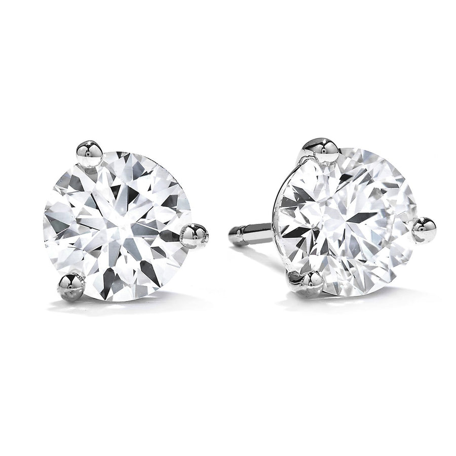 18K White Gold Brilliant Diamond Stud Earrings