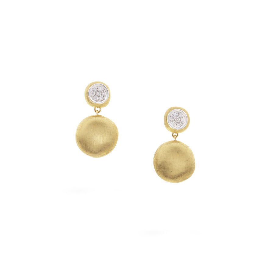 18K Yellow Gold Diamond Small Drop Earrings