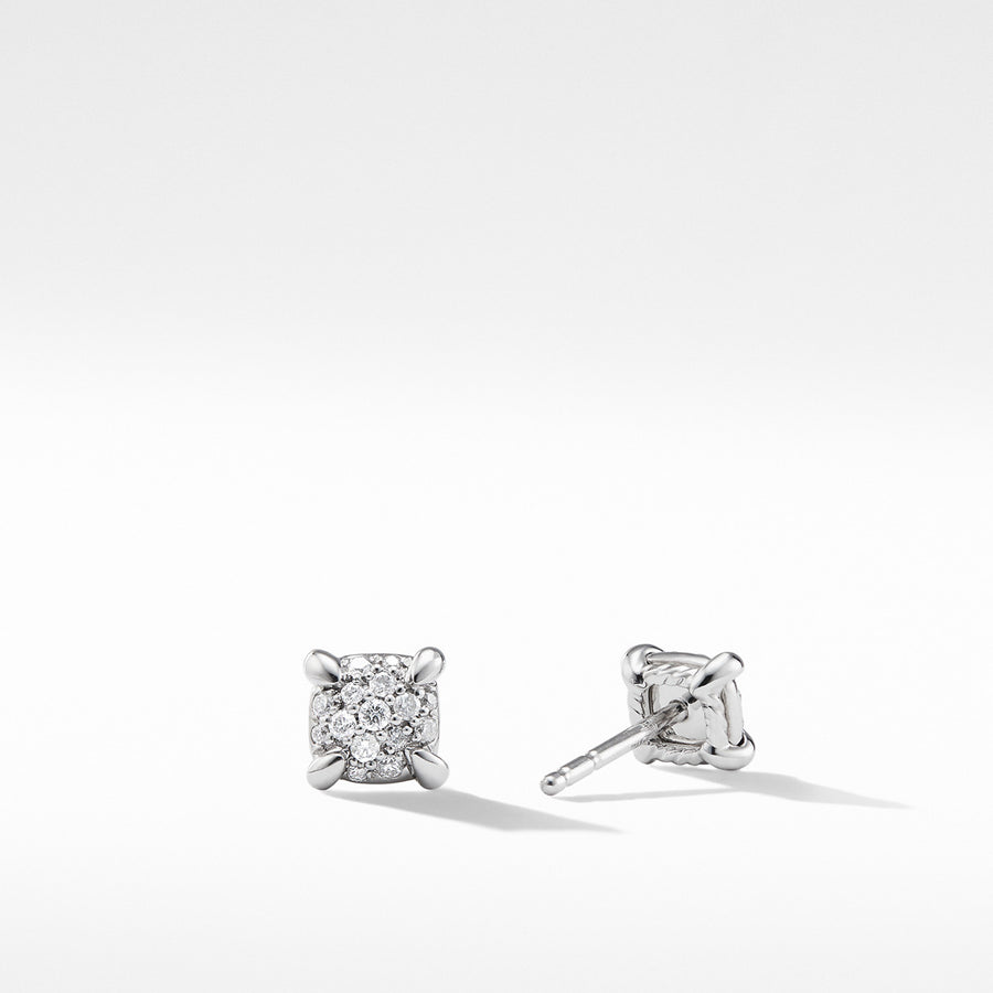 Precious Chatelaine Stud Earrings with Diamonds in 18K White Gold