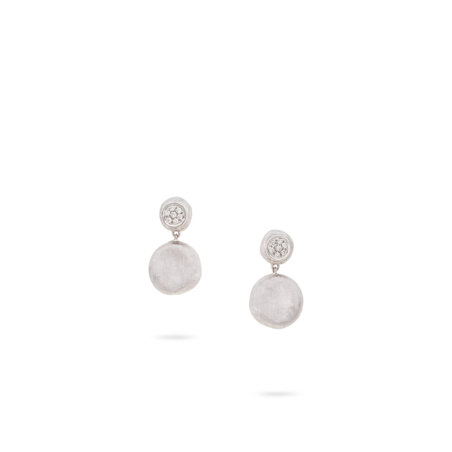18K White Gold Diamond Small Drop Earrings