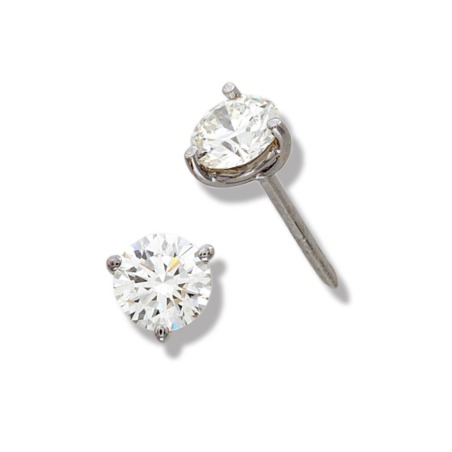 18K White Gold Diamond Stud Earrings