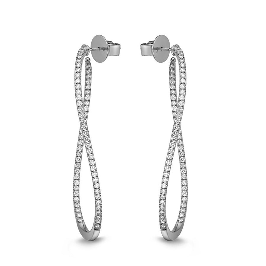 Shared Prong Twist Hoops