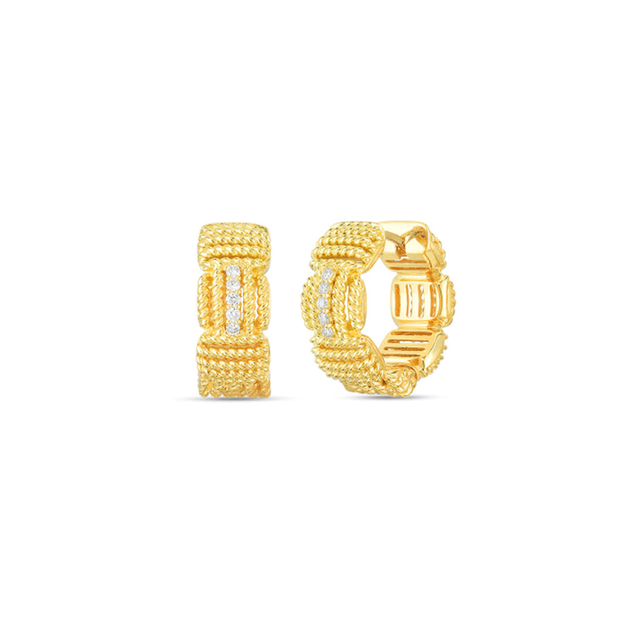 18K Opera Diamond Accent Hoop Earrings