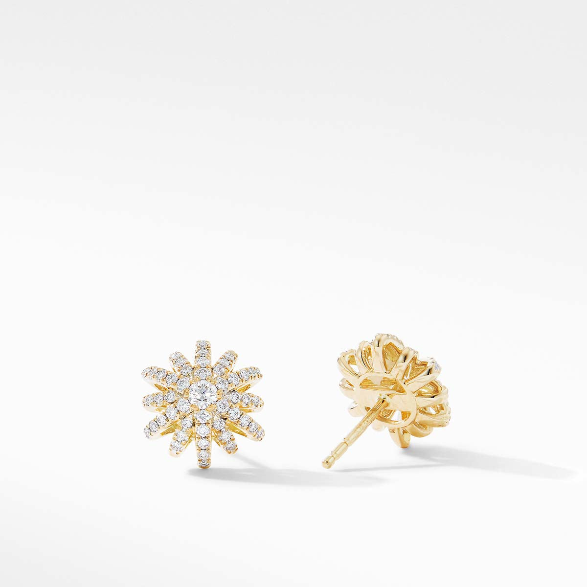 David Yurman Chatelaine Stud Earrings in 18K Yellow Gold with Full Pave Diamonds