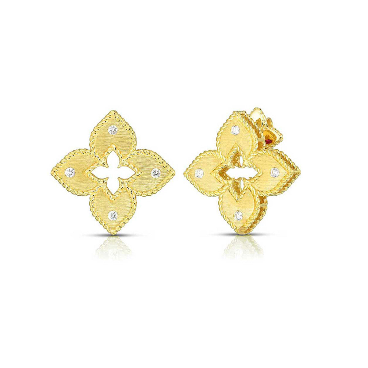 Petite Venetian Diamond Earrings in 18K Yellow Gold
