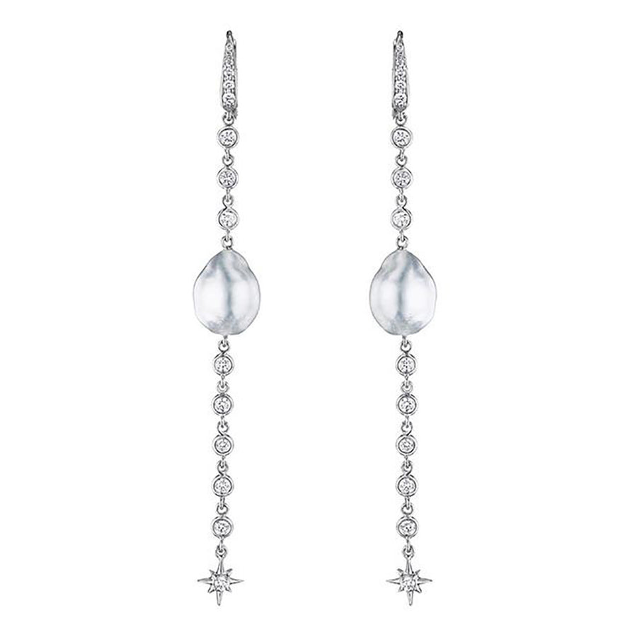 3-Inch Pearl Drop Earrings