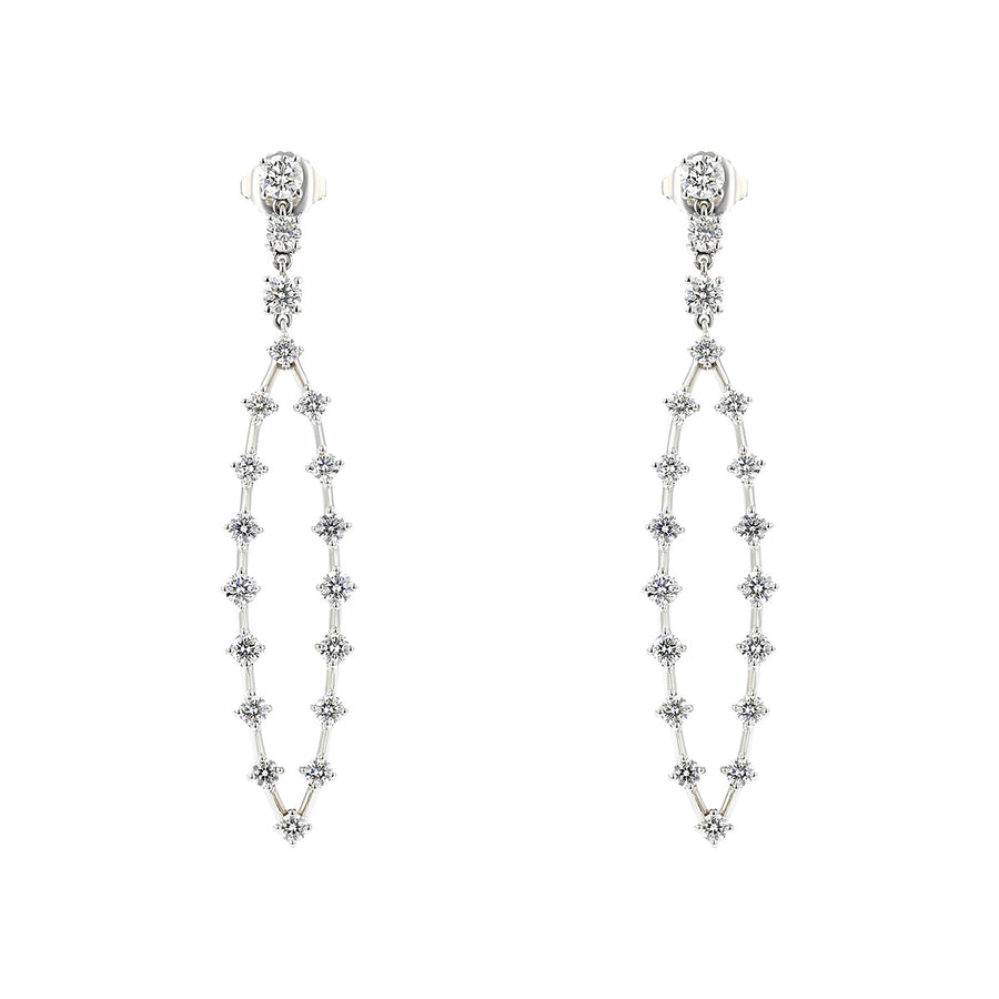 Elliptical Diamond Drop Earrings