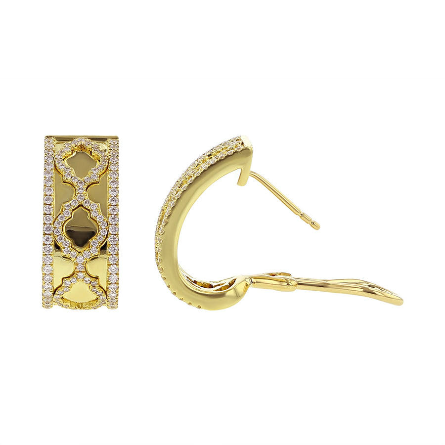 Diamond Huggie Hoop Earrings