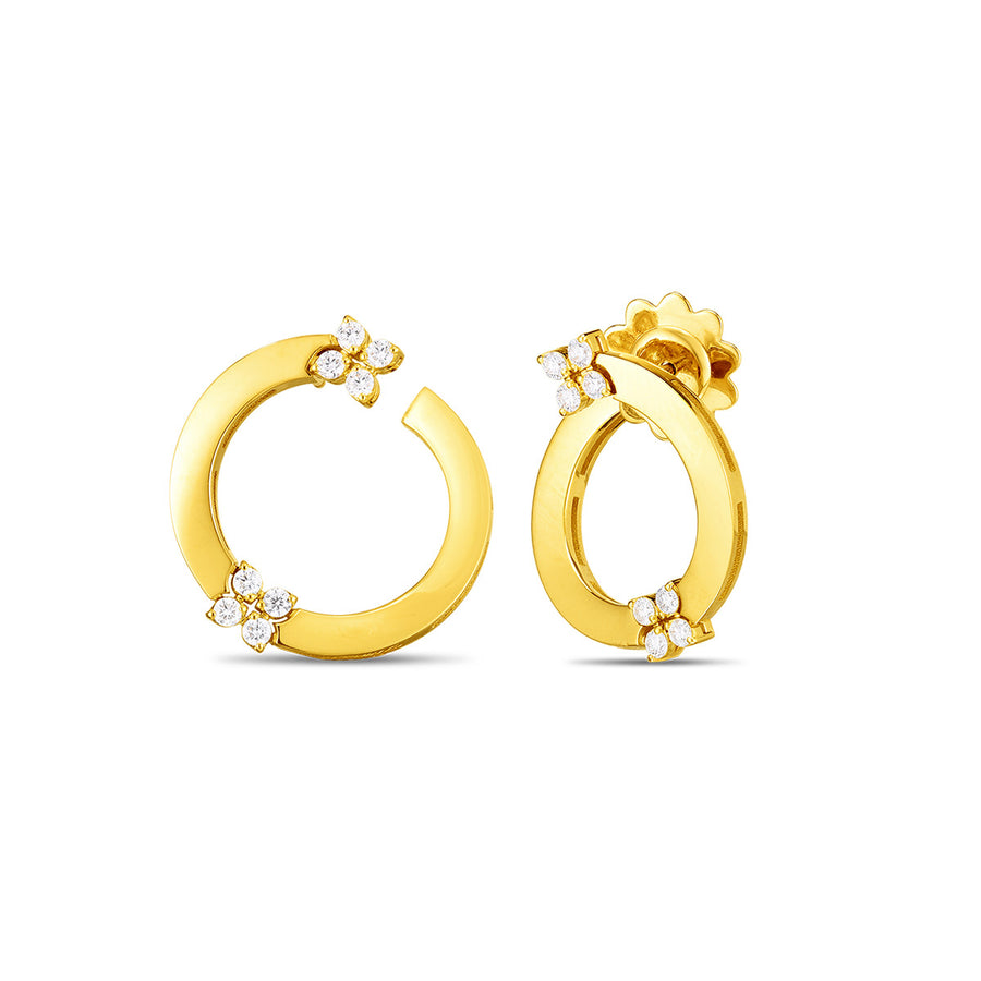 18K Love in Verona Double Diamond Circle Earrings