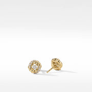 Petite Infinity Stud Earrings in 18K Yellow Gold with Diamonds