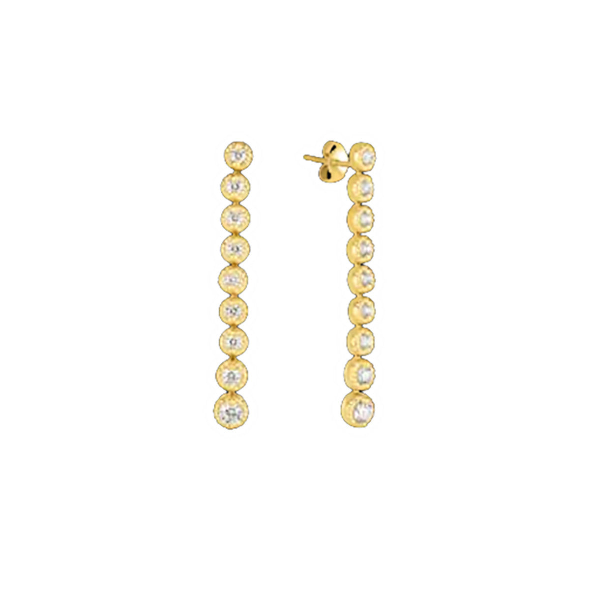 Florentine Diamond Drop Earrings in 18K Yellow Gold